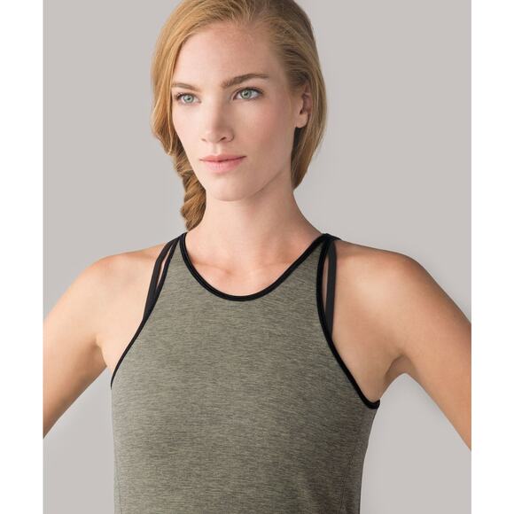 LULULEMON In The Flow Tank Size 8 Heathered Fatigue Green - Picture 2 of 9